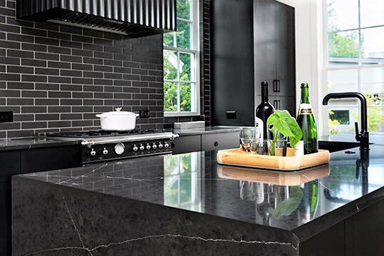 Dark Aurora Marble Laminated Kitchen Worktop 2m x 40mm x 600mm 
