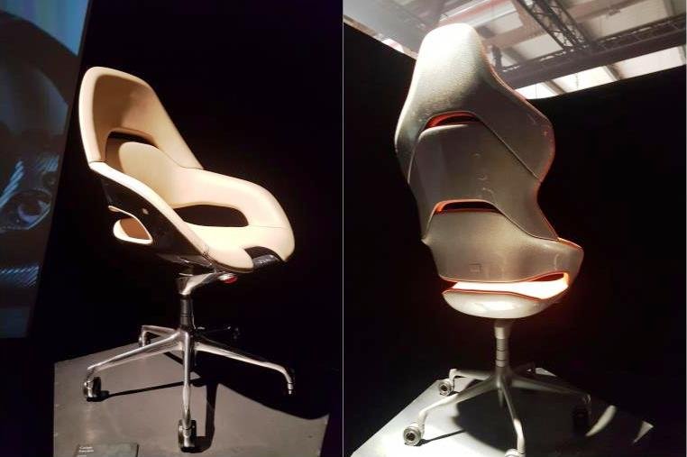 Ferrari Cockpit Chair Leather and Carbon Fiber Dubai Salone Del Mobile