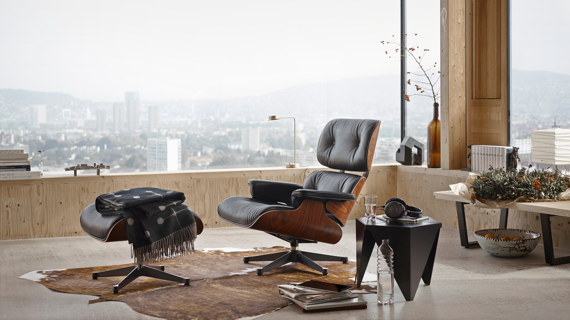 1956 eames lounge 2024 chair walnut finish