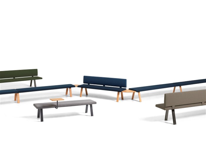 PLANIA BENCH - Upholstered seat for bench with backrest