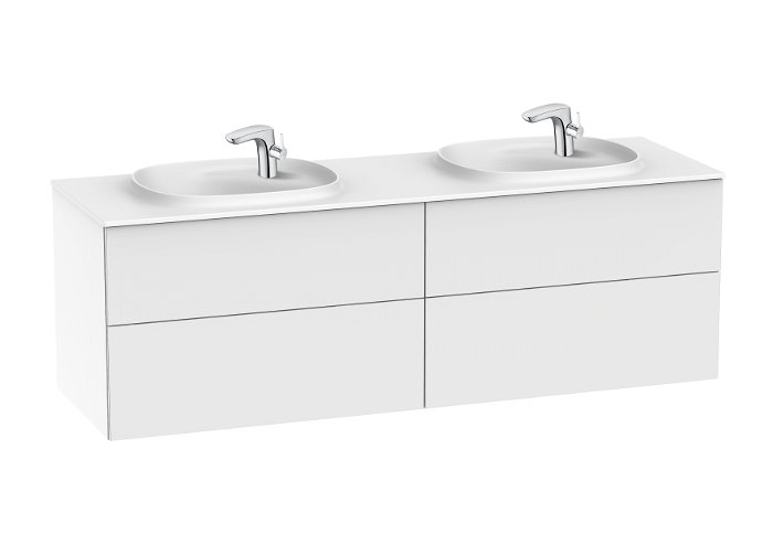Beyond - Unik (base unit with four drawers and double bowl SURFEX® basin) 1600 x 505 x 525 mm, 851395...